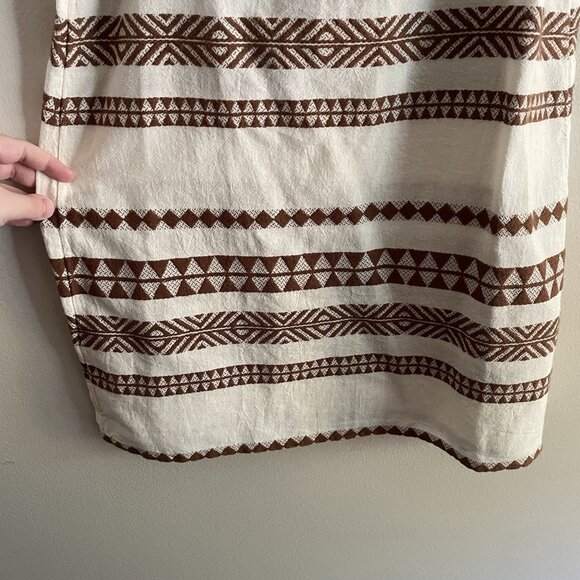 Aerie S Neutral Striped Boho Beachy Sleeveless Jacquard Open Back Mini Dress NWT - Picture 4 of 12